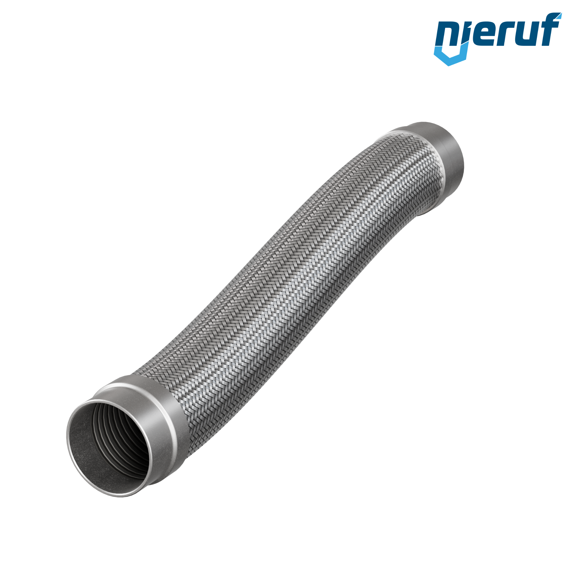 Tuyaux flexible ondulé en acier inoxydable ES01 DN80 - 88.9 mm avec double tressage et embout à souder Longueur 500 mm