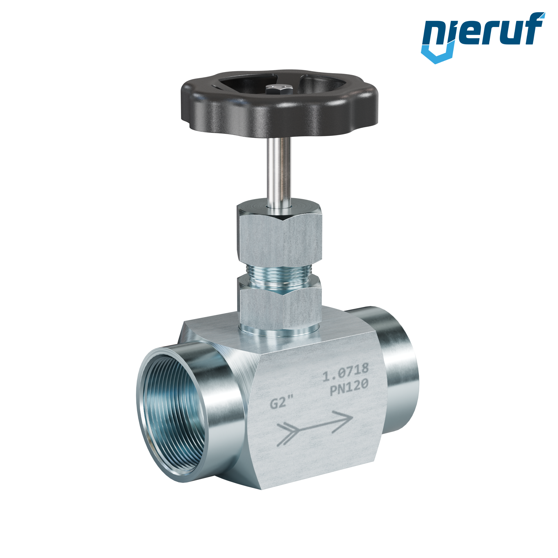 vanne à pointeau  2" pouce NV01 acier (zingué bleu)