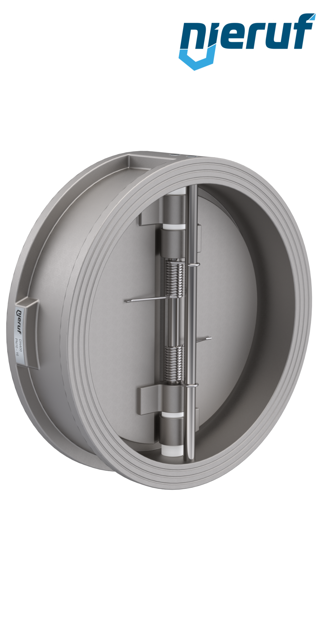 clapet anti-retour à double battant DN400 DR03 acier inoxydable 1.4408 NBR