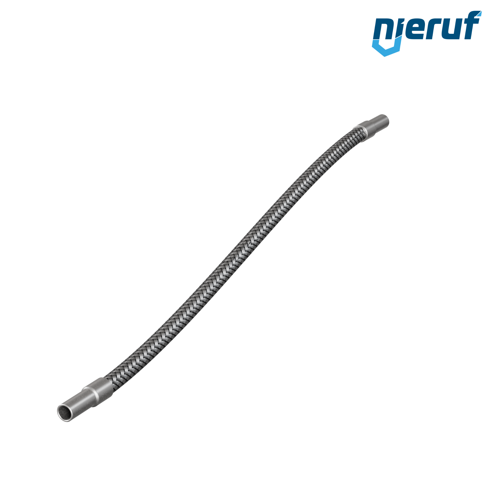 Tuyaux flexible ondulé en acier inoxydable ES01 DN6 - 15.0 mm avec double tressage et embout à souder Longueur 1000 mm