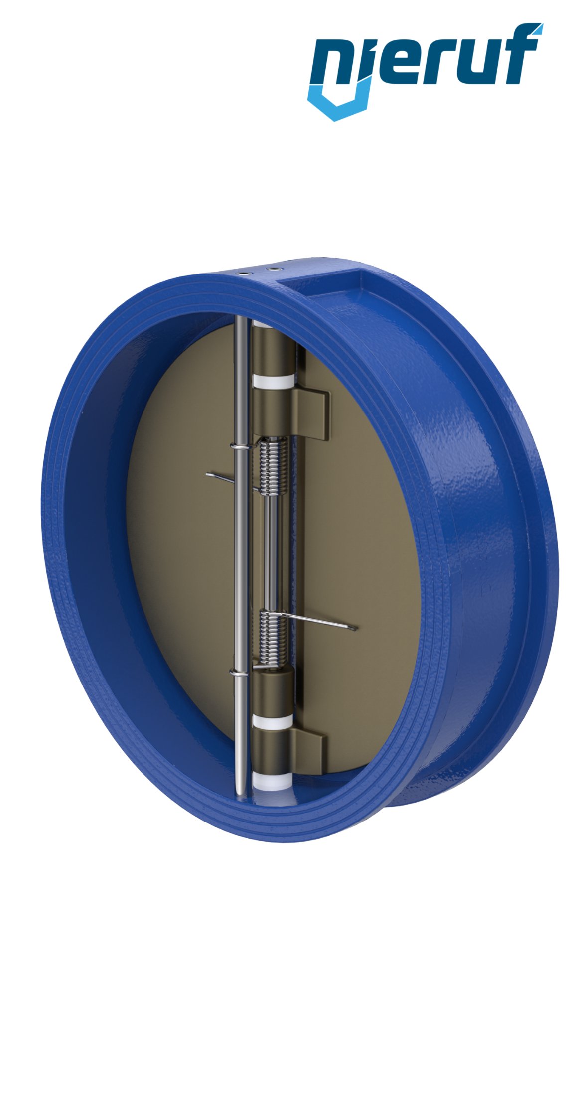 clapet anti-retour à double battant DN450 ANSI150 DR04 ANSI 150 GGG40 avec revêtement époxy bleu de 180µm  FKM