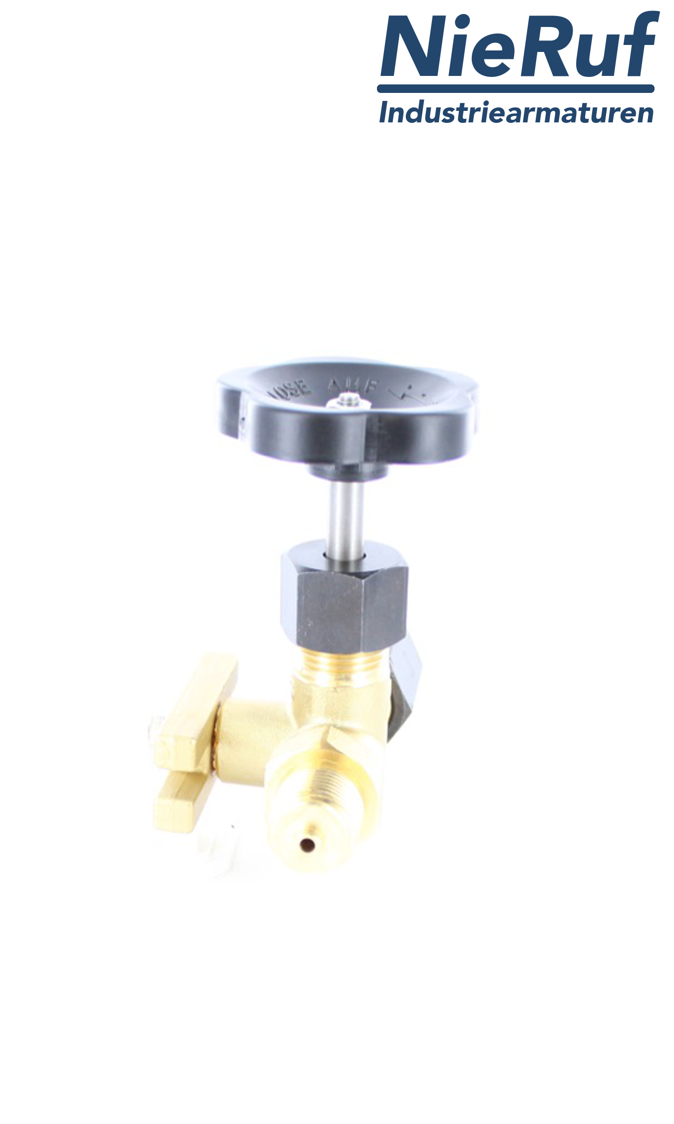vanne d'arrêt pour manomètre manchon x filetage mâle x bride d'essai 60x25 mm DIN 16271 laiton 250 bar