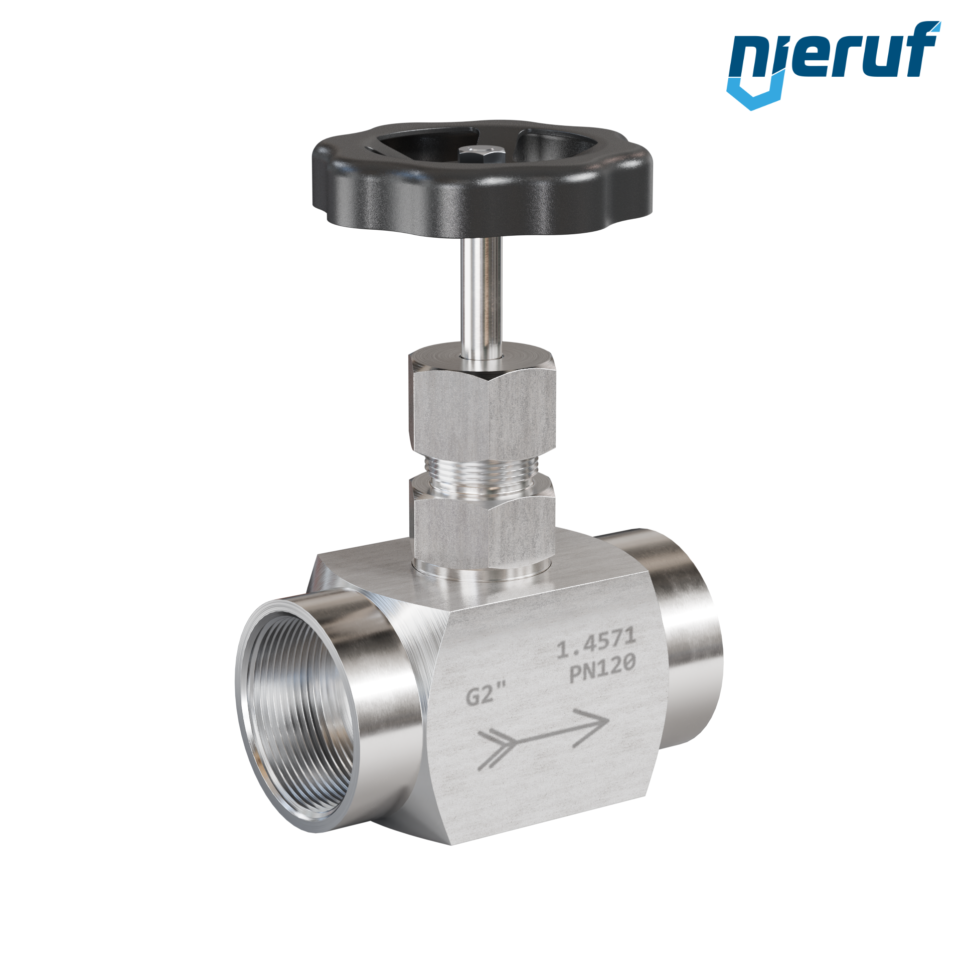 vanne à pointeau haute pression  2" pouce NV01 acier inoxydable 1.4571
