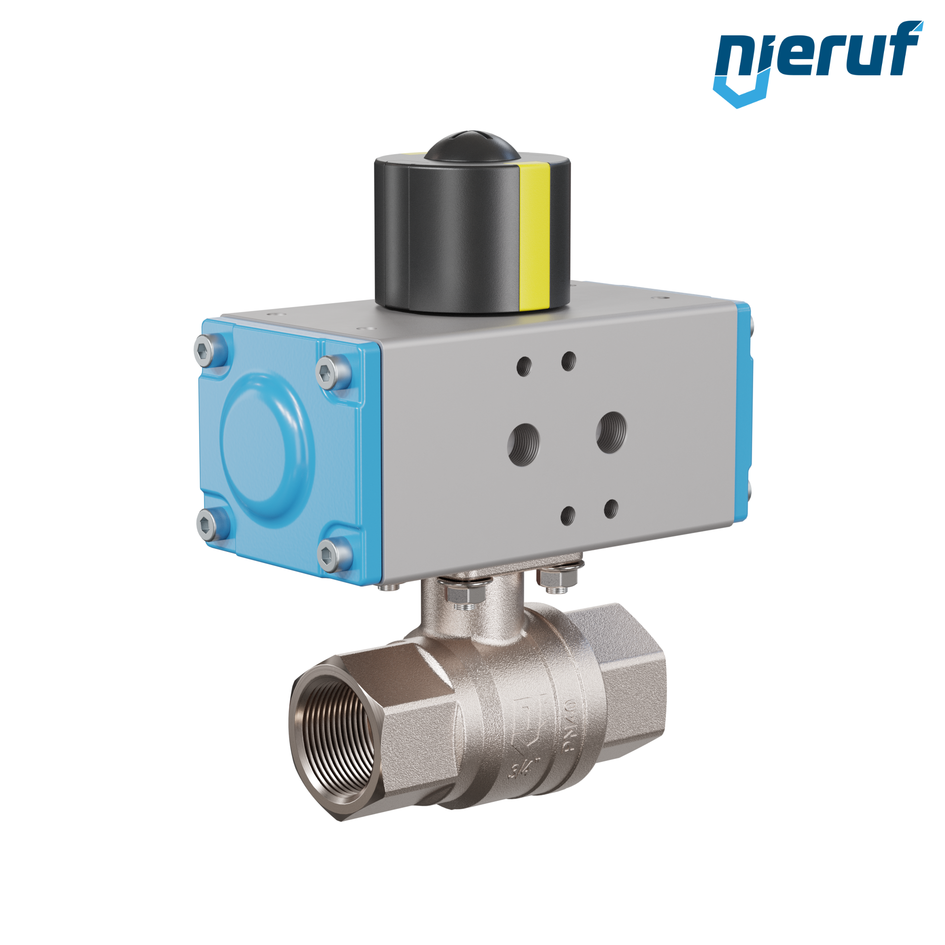 valvola a sfera automatica con manicotto DN20 - 3/4" pollici azionamento rotativo pneumatico a doppio effetto PK01