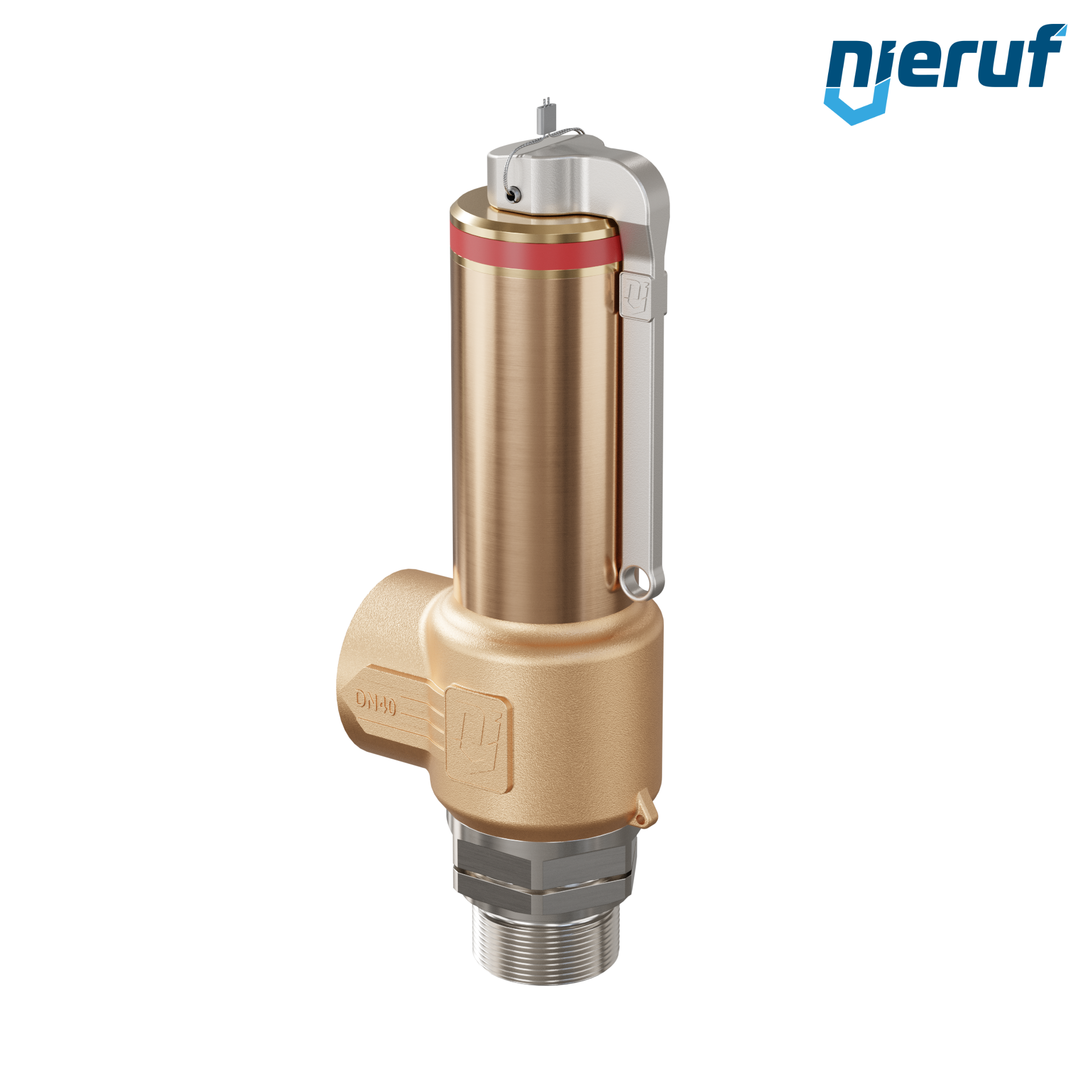 soupape de sûreté cryogénique avec levier DN25 1 1/4" mâle x 1 1/2" femelle SV18, accier inoxydable & bronze PTFE