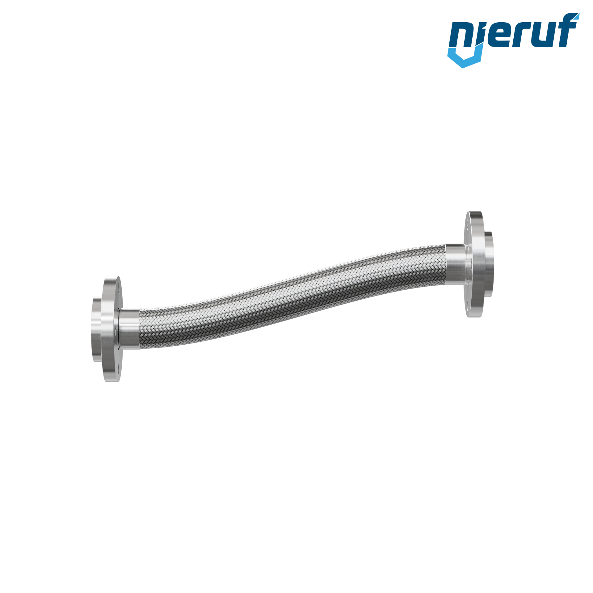 Tuyaux flexible ondulé en acier inoxydable ES01 DN50 - 2" pouce avec double tressage et brides tournantes Longueur 1000 mm