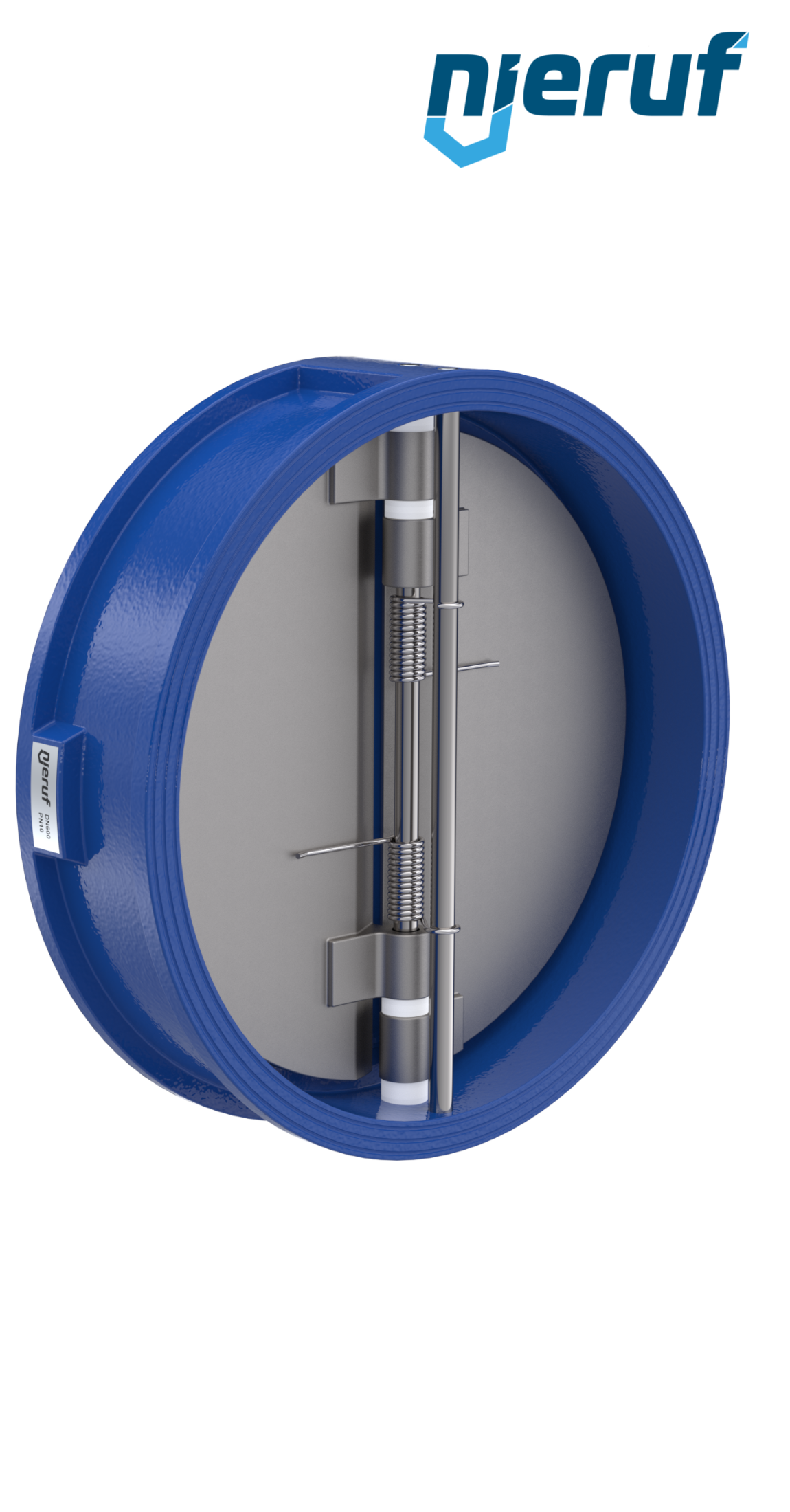 clapet anti-retour à double battant DN600 ANSI150 DR02 ANSI 150 GGG40 avec revêtement époxy bleu de 180µm  FKM