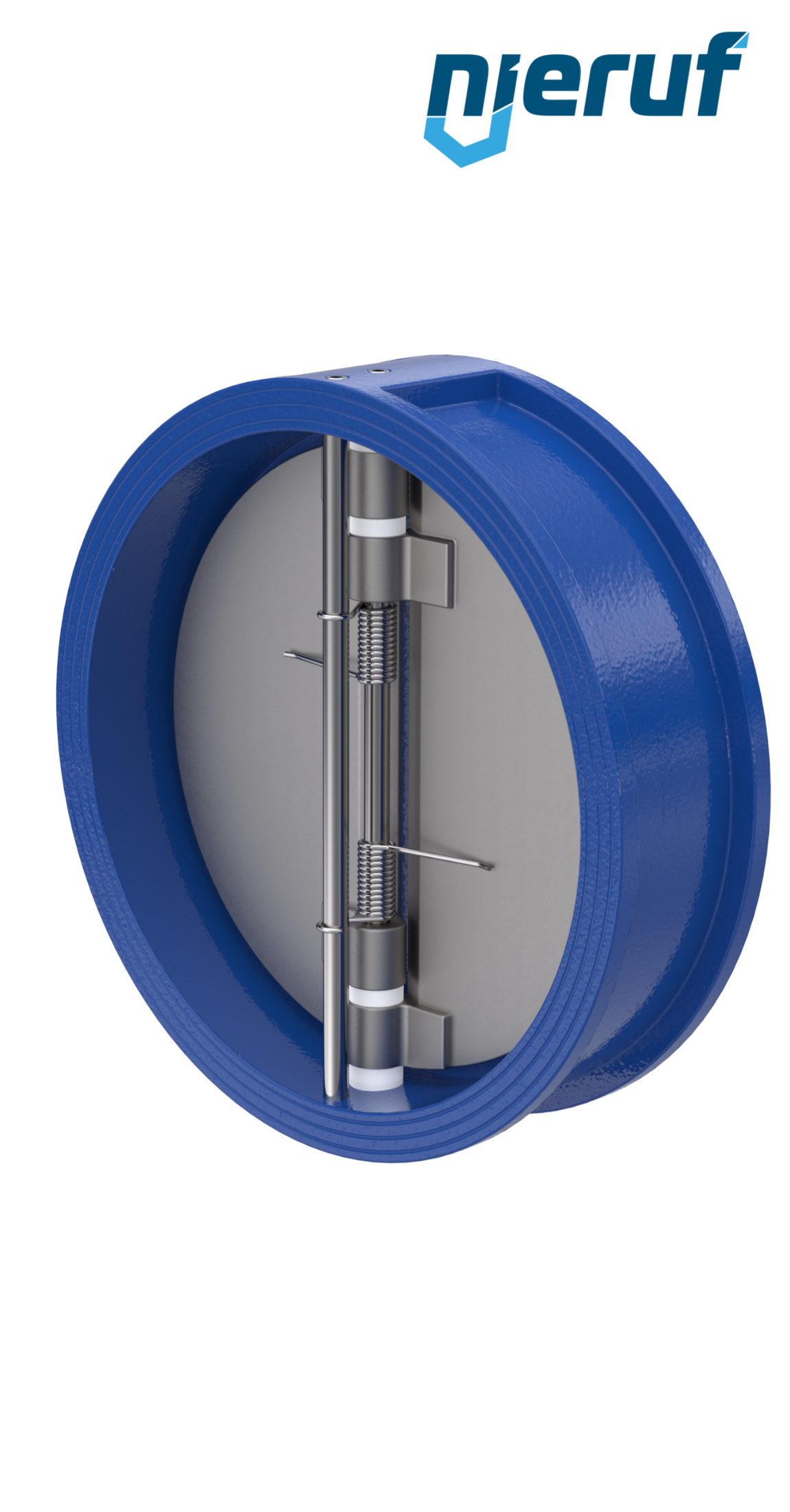 clapet anti-retour à double battant DN450 ANSI150 DR01 ANSI 150 GGG40 avec revêtement époxy bleu de 180µm  EPDM