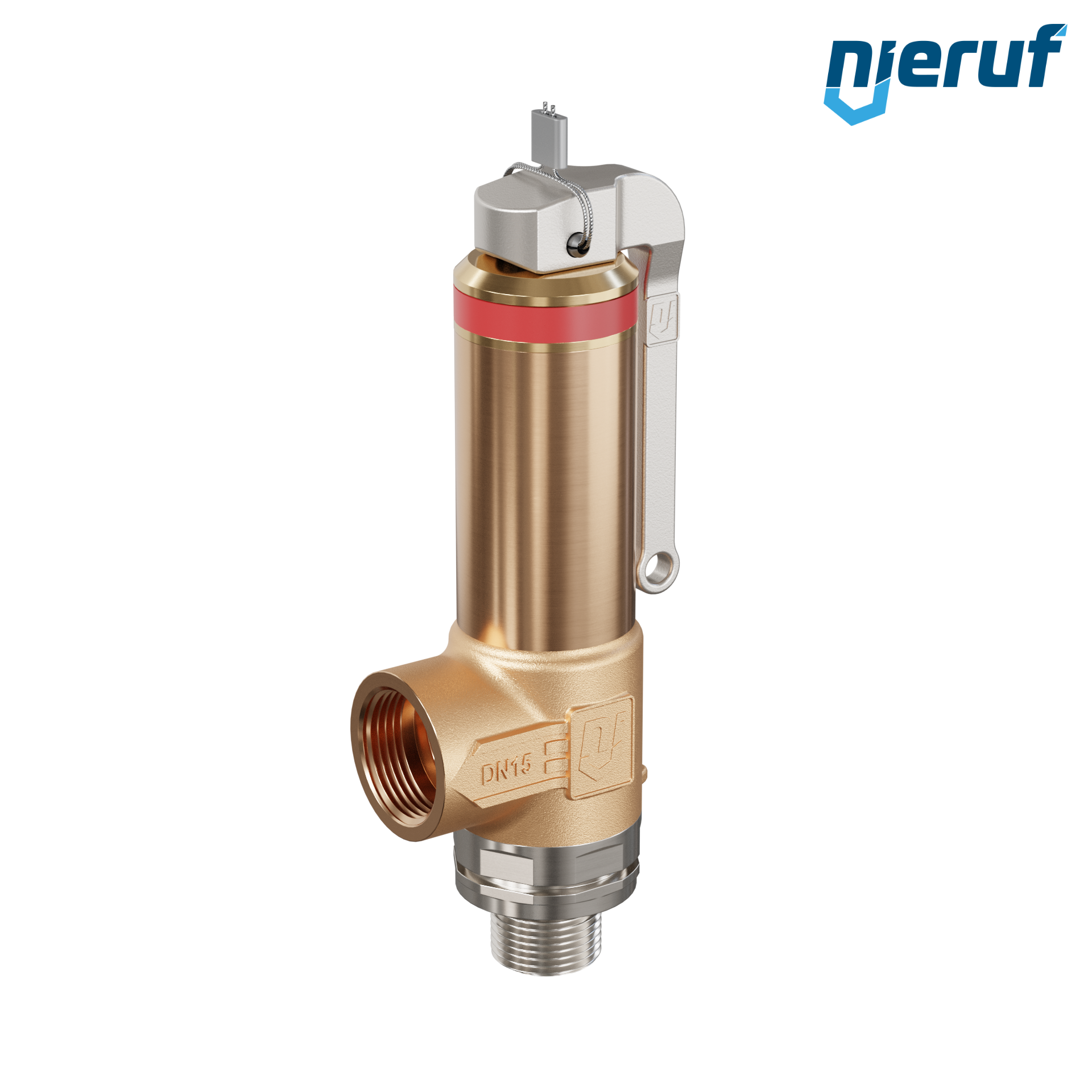 soupape de sûreté cryogénique avec levier DN10 3/8" mâle x 1/2" femelle SV18, accier inoxydable & bronze PTFE