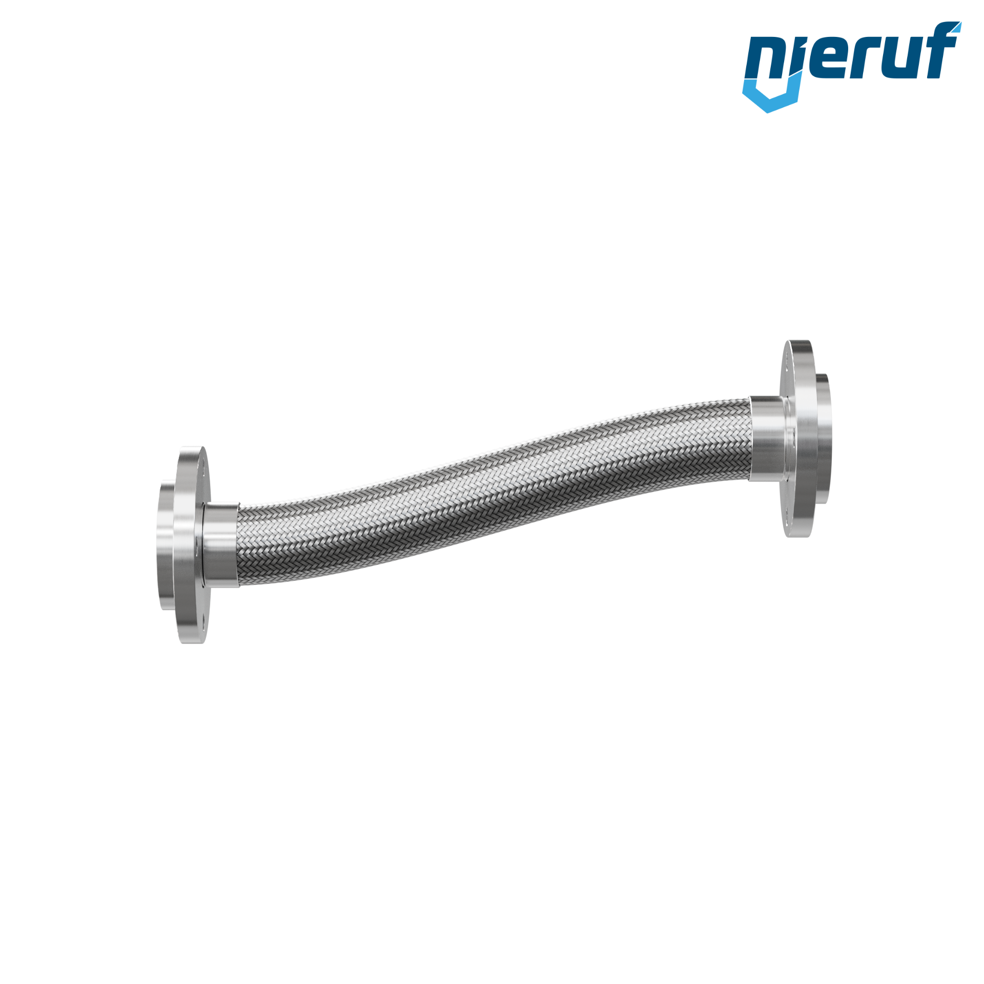 Tuyaux flexible ondulé en acier inoxydable ES01 DN65 - 2 1/2" pouce avec double tressage et brides tournantes Longueur 500 mm