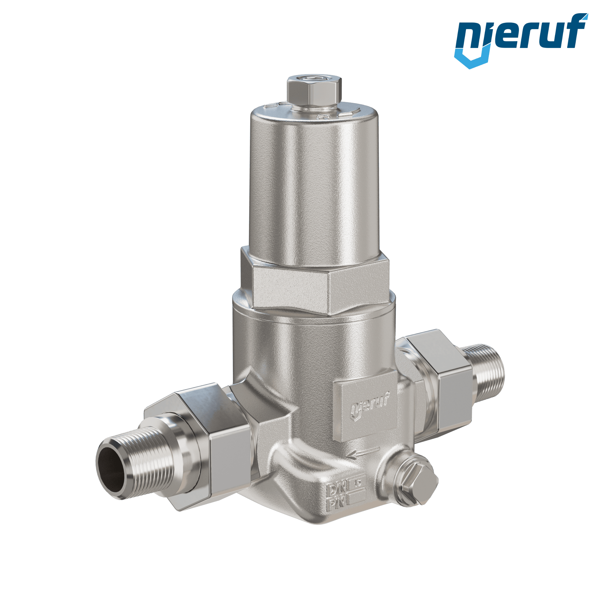 réducteur de pression mâle 1/2" pouce DM12 acier inoxydable FPM 0.5 - 9.0 bar