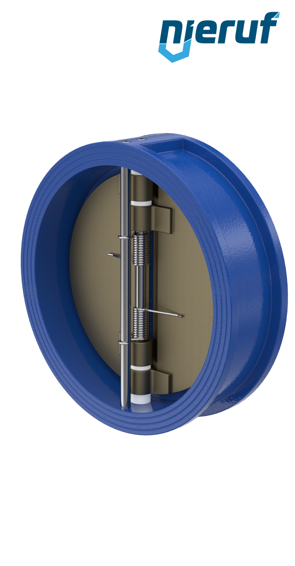 clapet anti-retour à double battant DN400 ANSI150 DR04 ANSI 150 GGG40 avec revêtement époxy bleu de 180µm  FKM