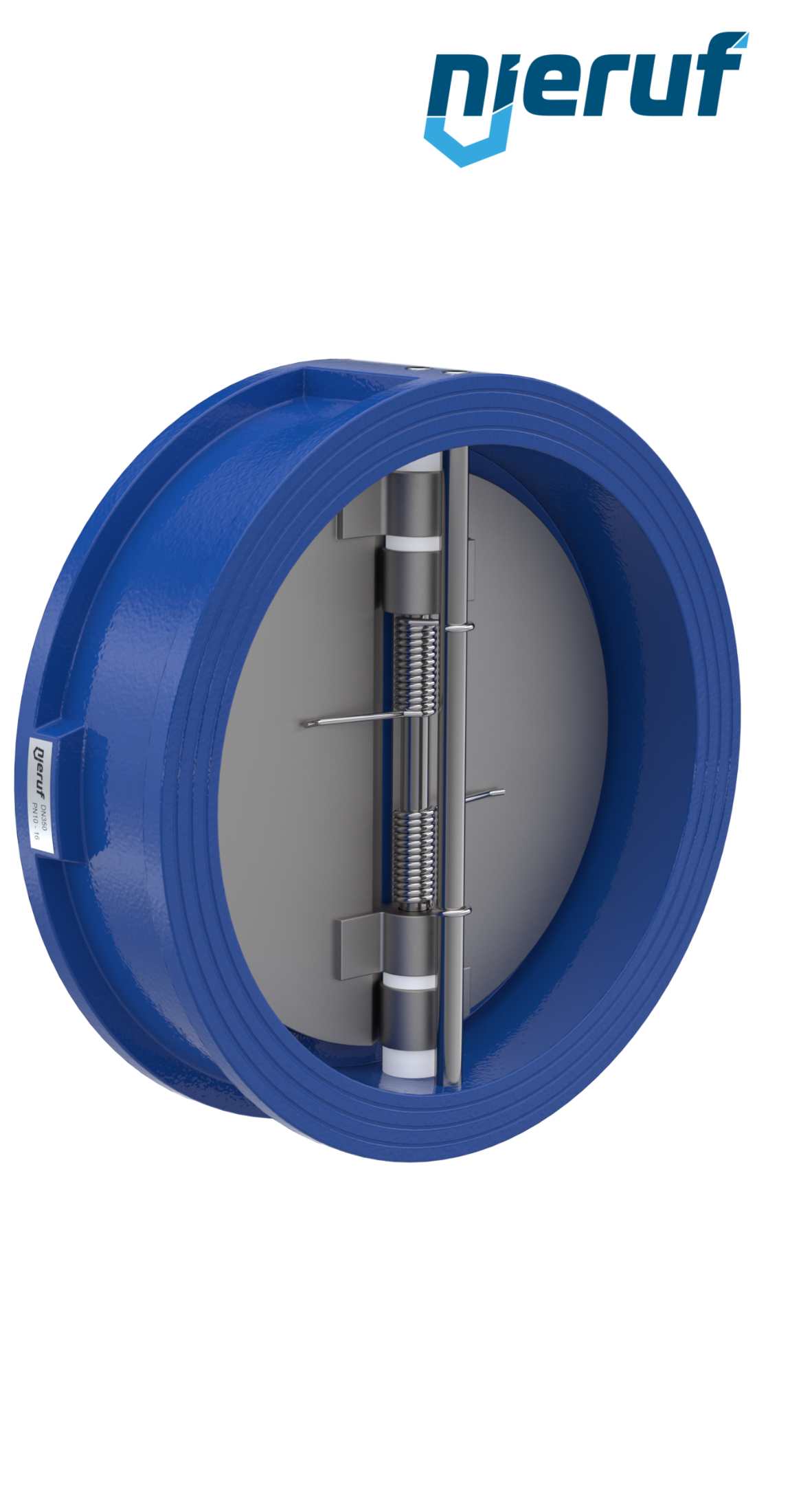 clapet anti-retour à double battant DN350 ANSI150 DR01 ANSI 150 GGG40 avec revêtement époxy bleu de 180µm  EPDM