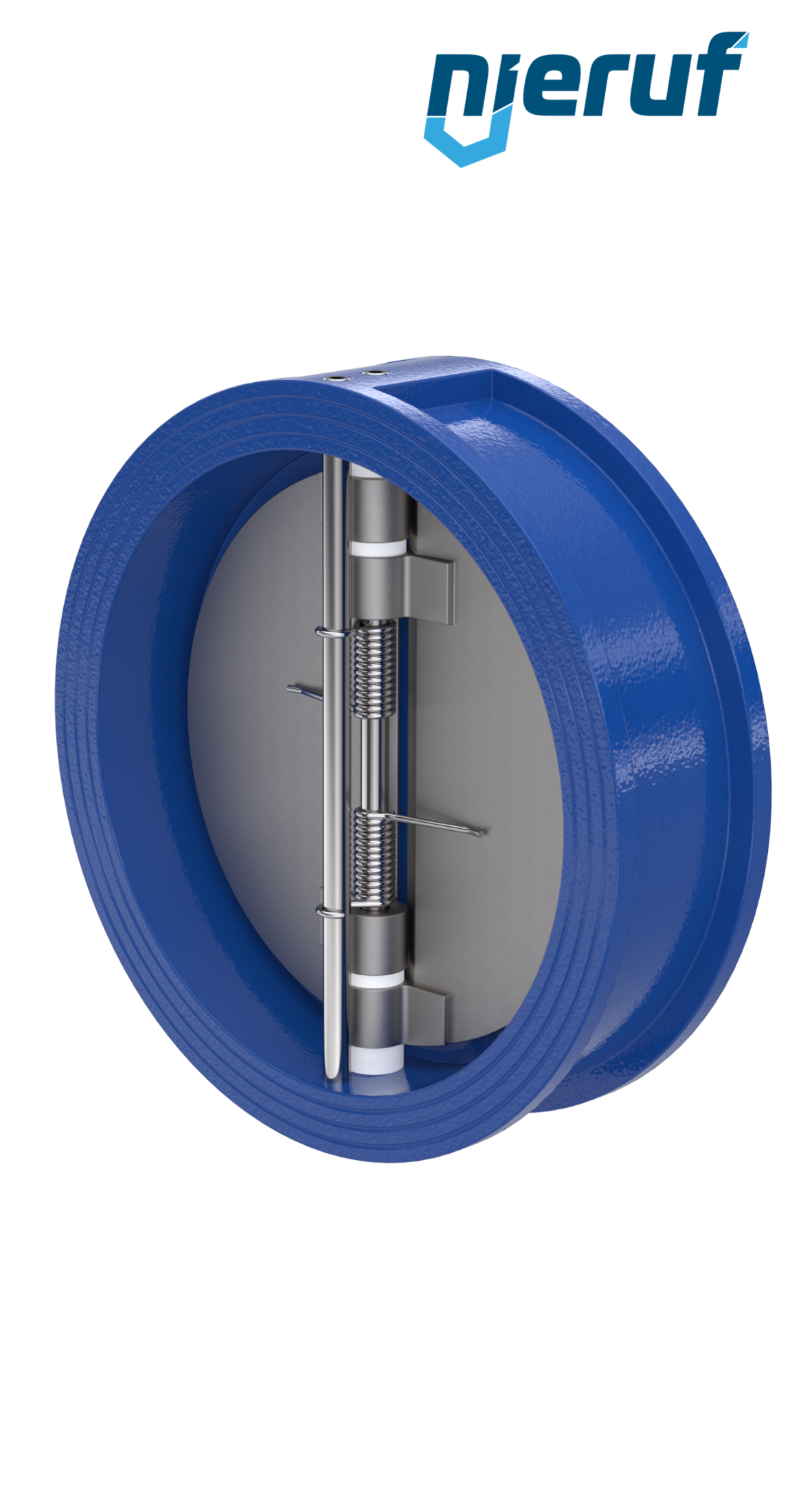 clapet anti-retour à double battant DN350 ANSI150 DR01 ANSI 150 GGG40 avec revêtement époxy bleu de 180µm  EPDM