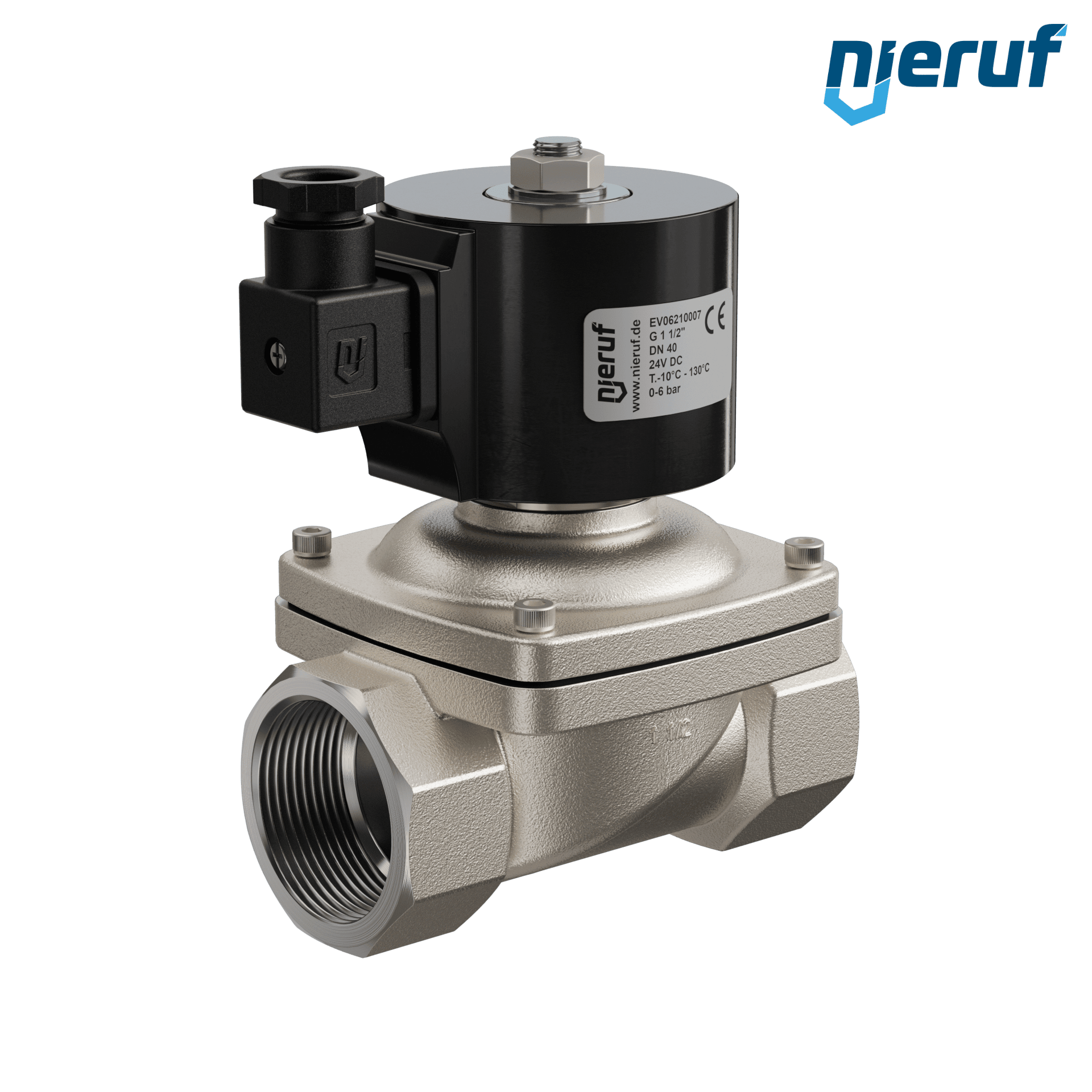 électrovanne G 1 1/2" pouce acier inoxydable EV06 EPDM 24V DC