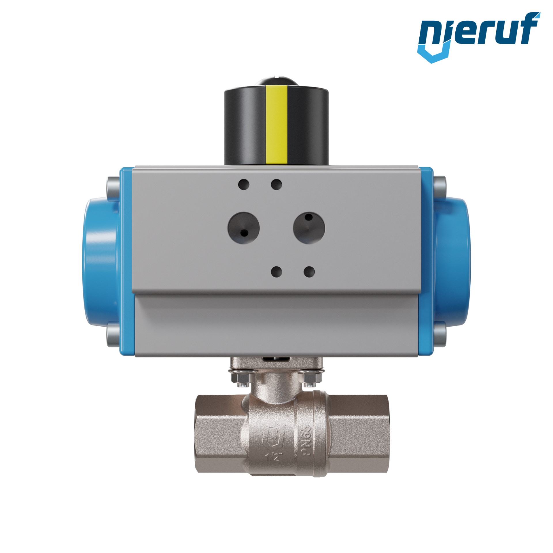 valvola a sfera automatica con manicotto DN15 - 1/2" pollici azionamento rotativo pneumatico a effetto semplice apertura a molla PK01