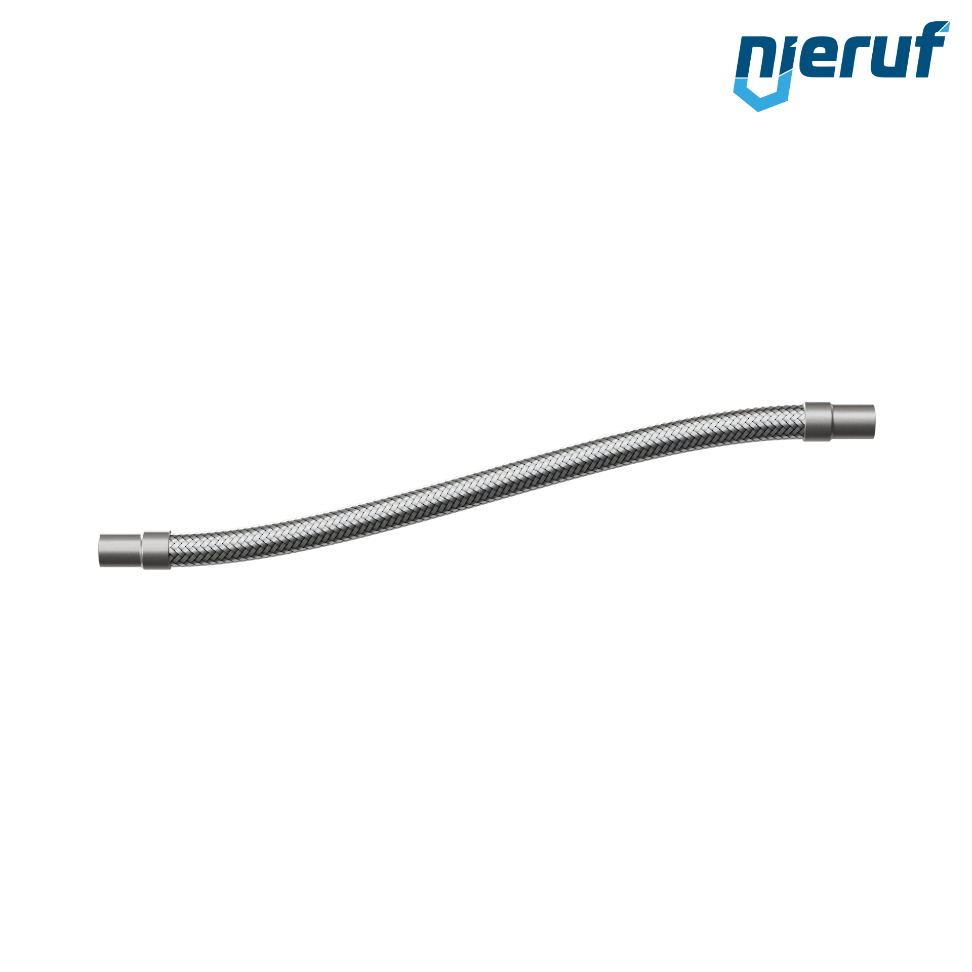 Tuyaux flexible ondulé en acier inoxydable ES01 DN20 - 26.9 mm avec double tressage et embout à souder Longueur 1000 mm