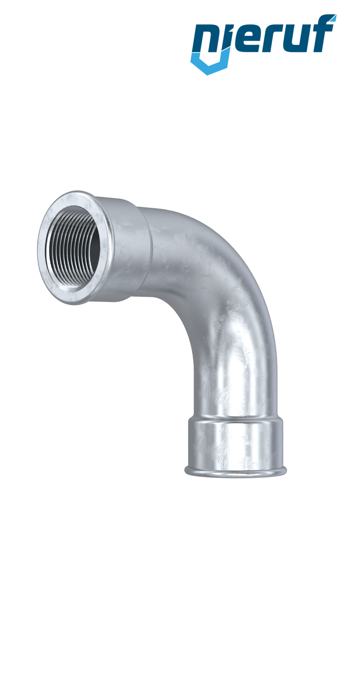 Raccord en fonte malléable raccord courbé long n° 2, DN20 - 3/4" pouce galvanisé