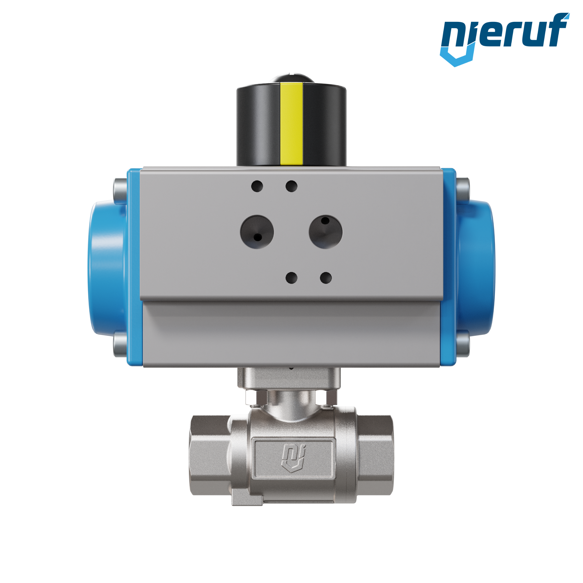 valvola a sfera pneumatica DN15 - 1/2" pollici azionamento rotativo a effetto semplice apertura a molla PK02