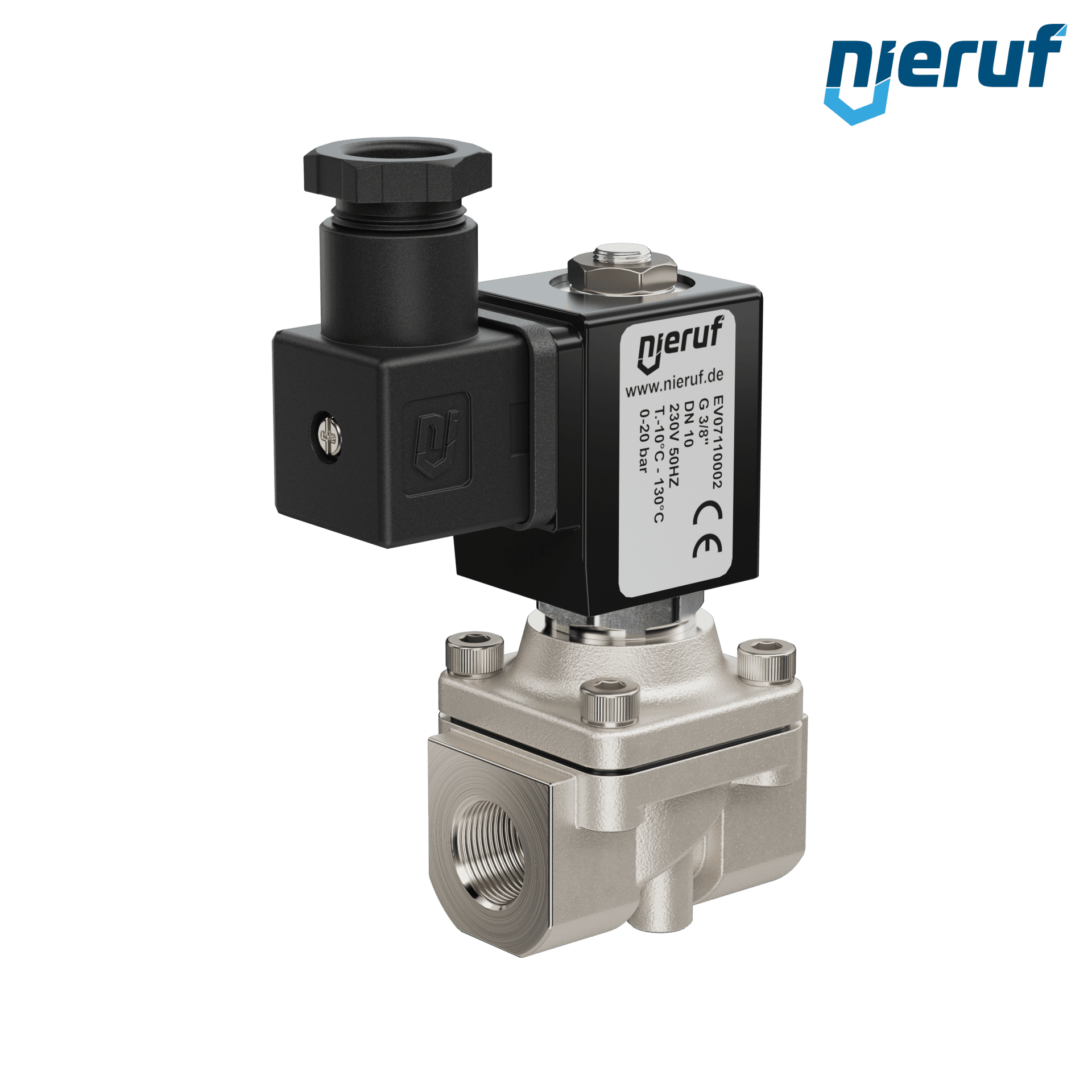 électrovanne G 3/8" pouce acier inoxydable EV07 EPDM 230V 50Hz