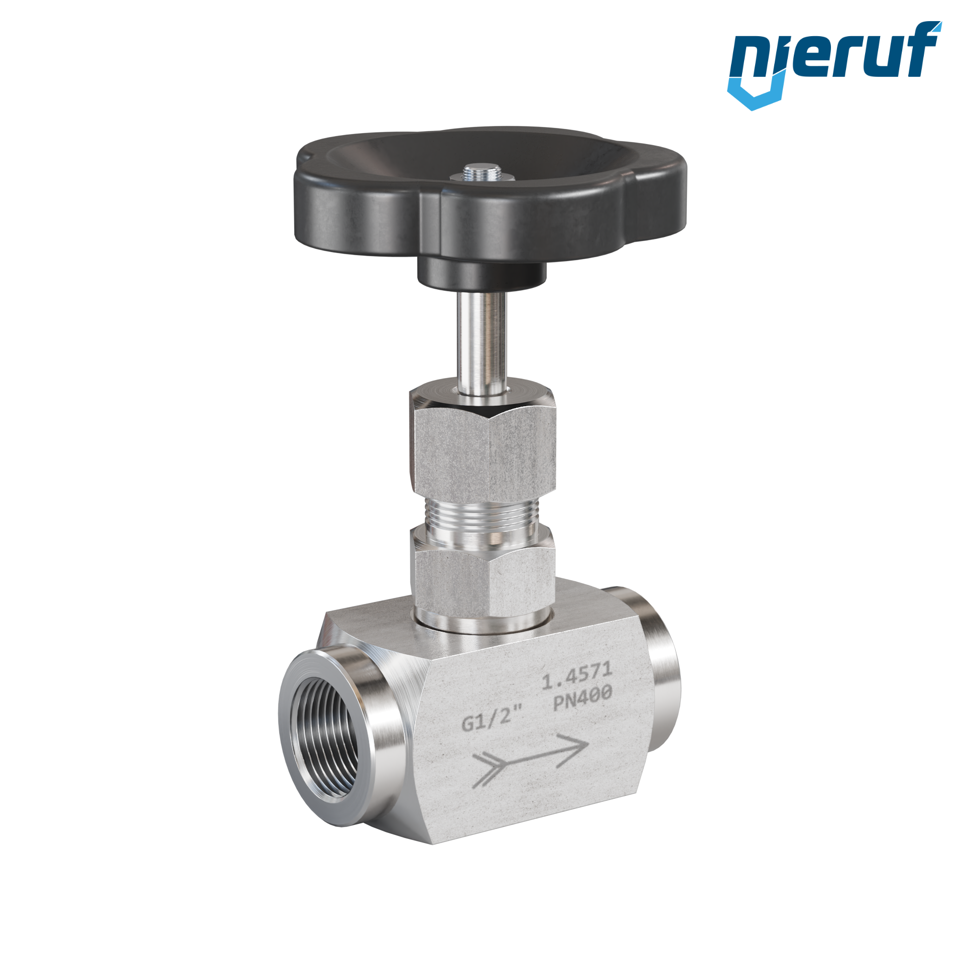 vanne à pointeau haute pression  1/2" pouce NV01 acier inoxydable 1.4571