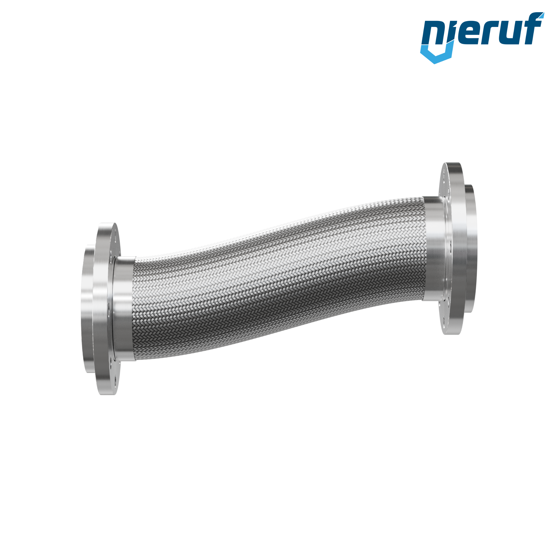 Tuyaux flexible ondulé en acier inoxydable ES01 DN150 - 6" pouce avec tressage simple et brides tournantes Longueur 500 mm