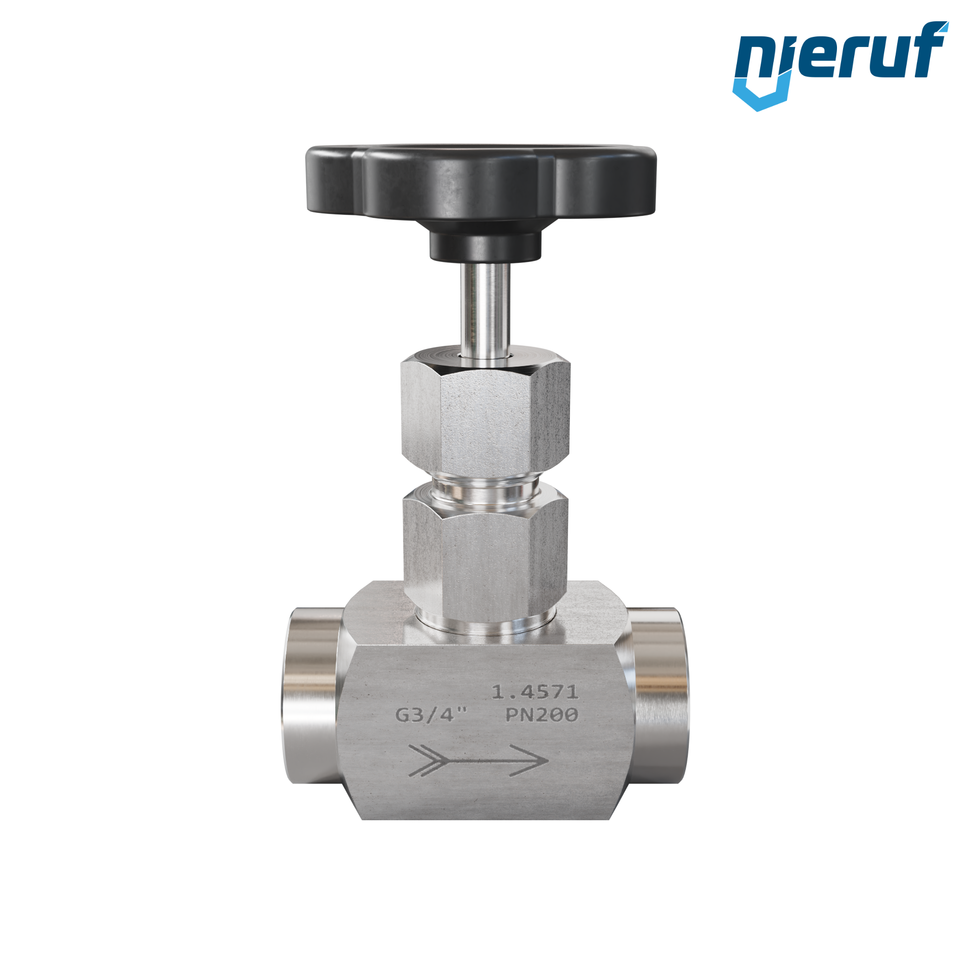 vanne à pointeau haute pression  3/4" pouce NV01 acier inoxydable 1.4571