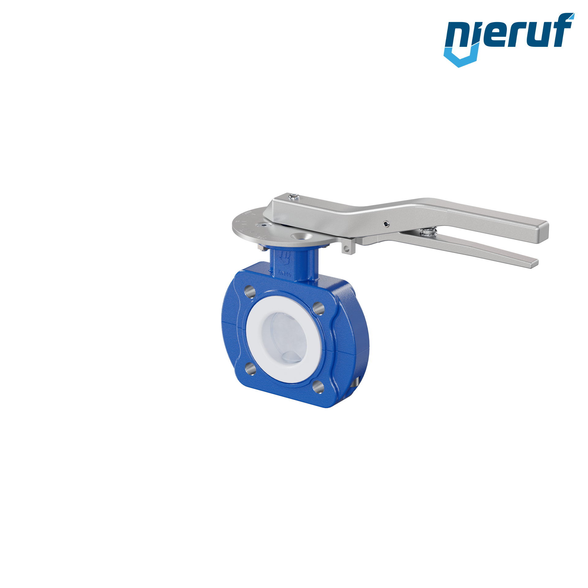 valvola a farfalla PFA PTFE AK10 DN40 ANSI150 leva inserto in FKM