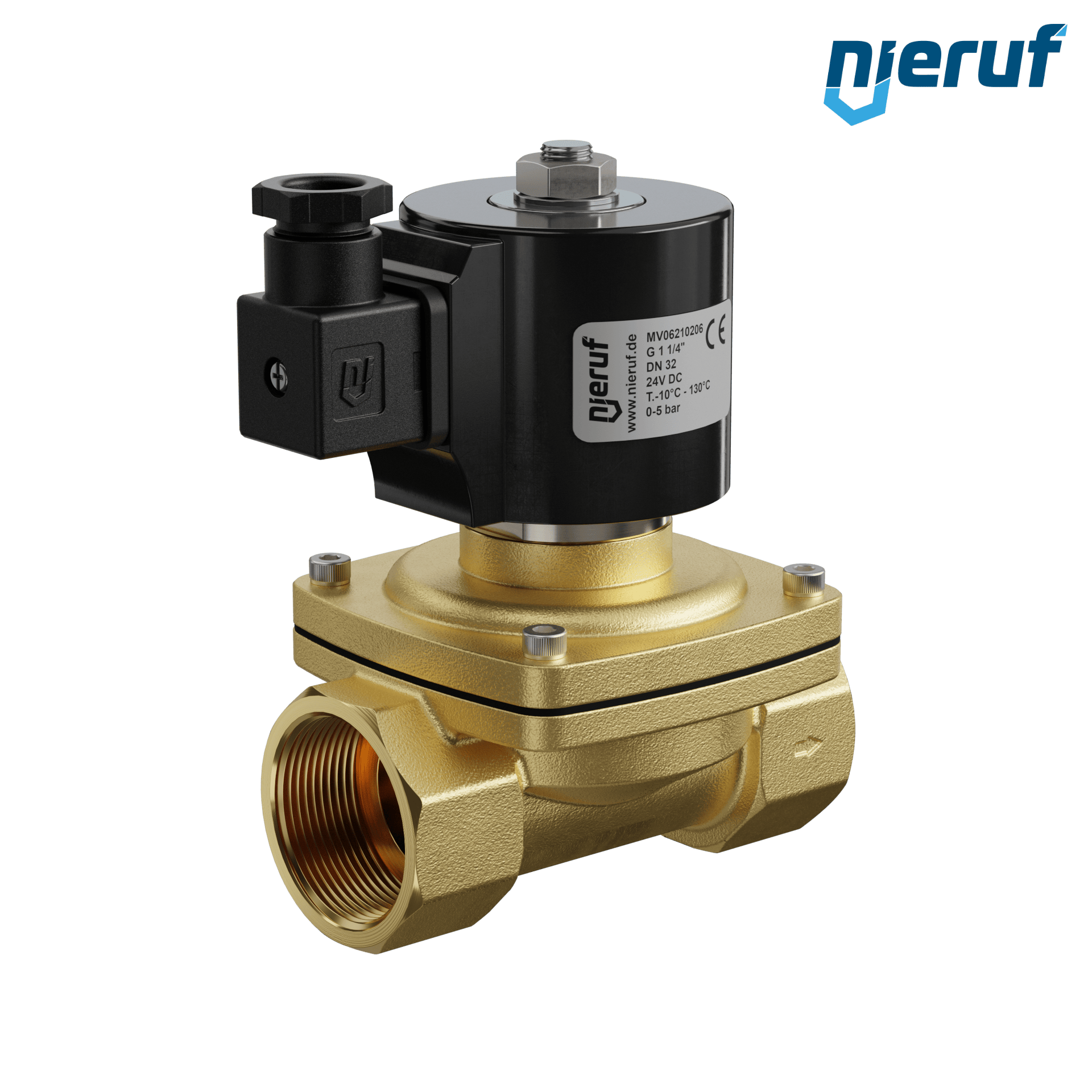 électrovanne pour vide G 1 1/4" pouce laiton MV06 EPDM 24V DC