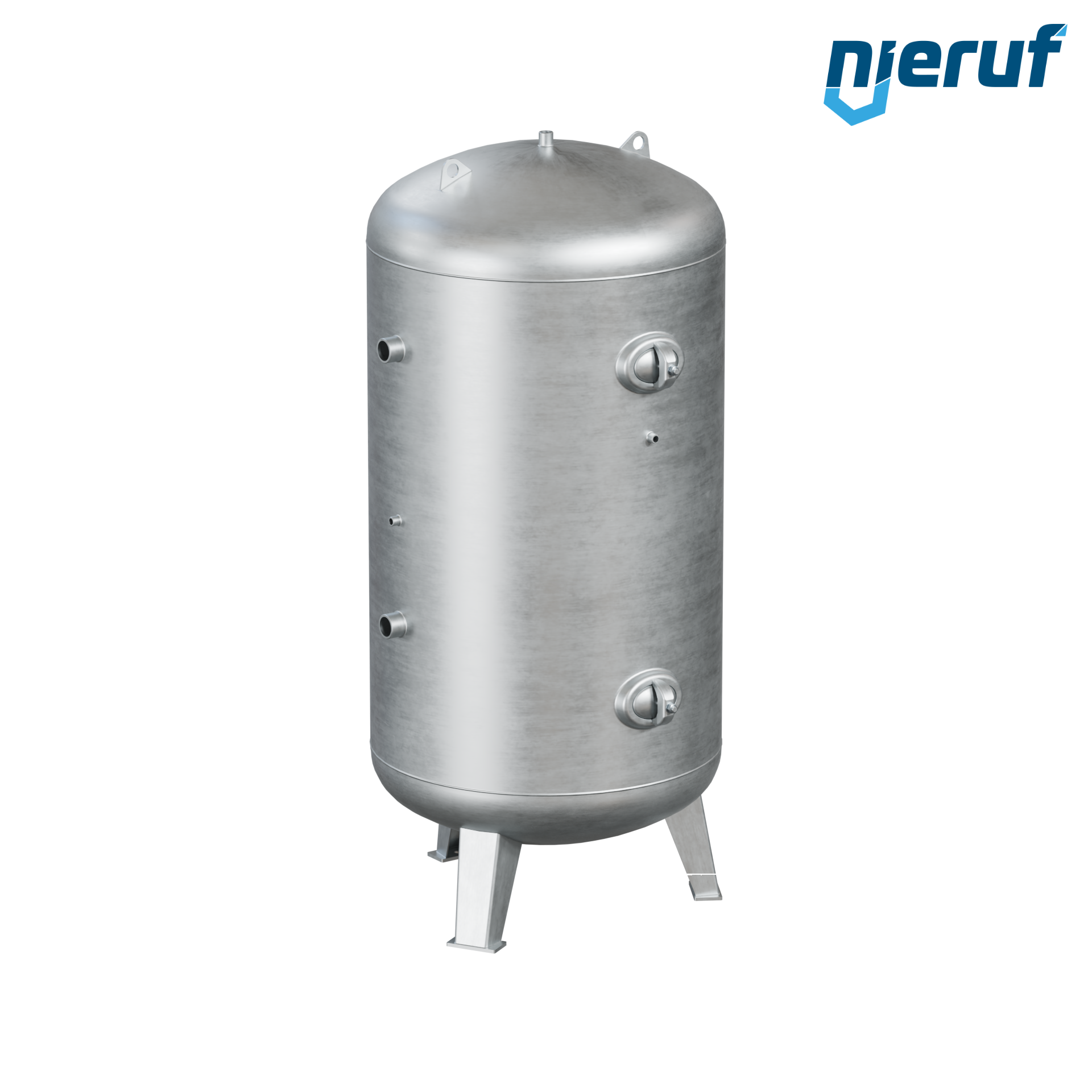 Réservoir sous pression debout BE01 1500 litres, 0-16 bar, acier apprêté