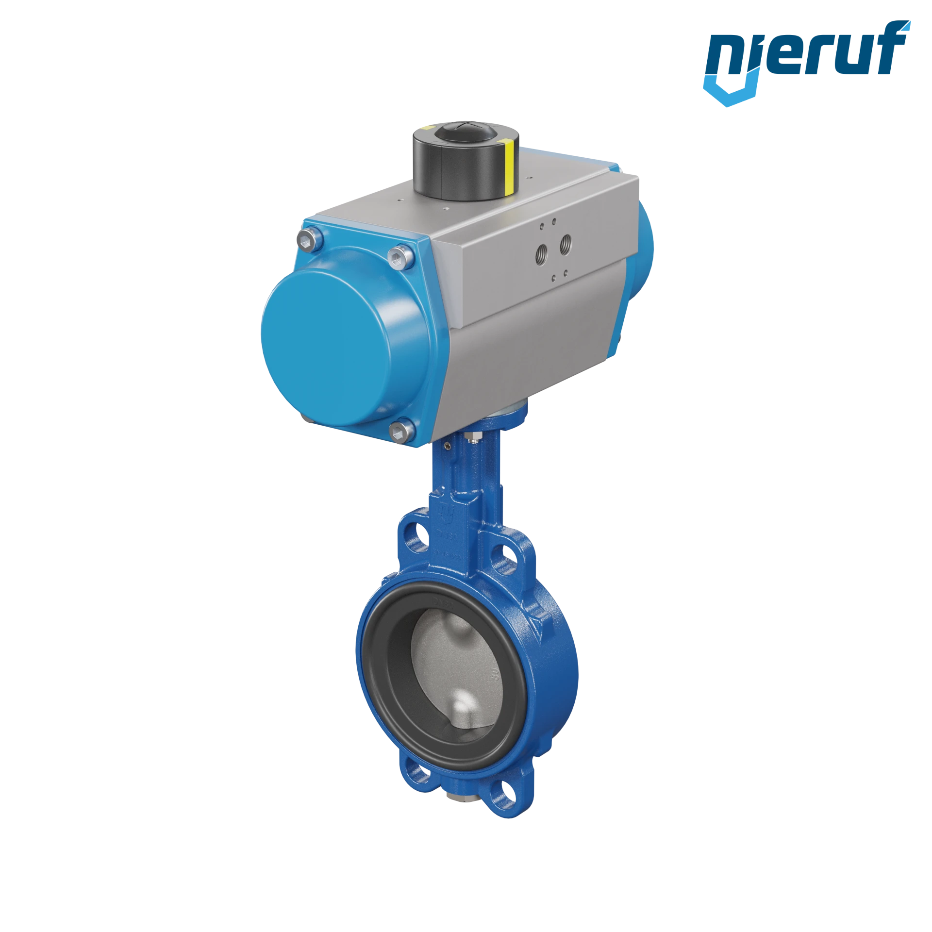vanne papillon DN 80 AK01 NBR-70-noir DVGW gaz actionneur pneumatique à simple effet fermeture par ressort