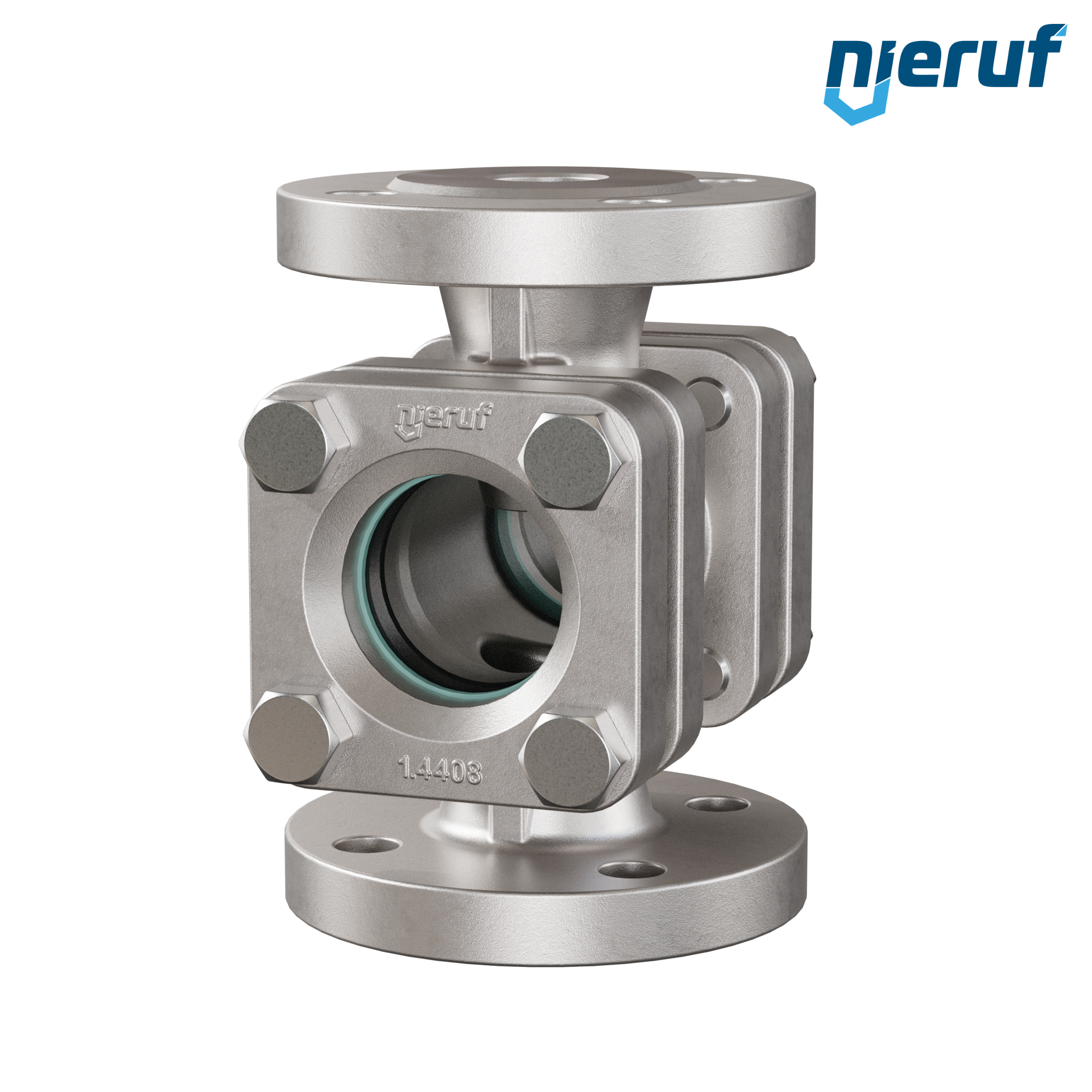 spia visiva flangiata / indicatore di flusso flangiato DN25 acciaio inossidabile vetro calciosodico versione con gocciolatoio Specola visiva flangiata DN25 - 1" pollici acciaio inossidabile AISI 316 flangia ANSI 300 vetro borosilicato versione standard