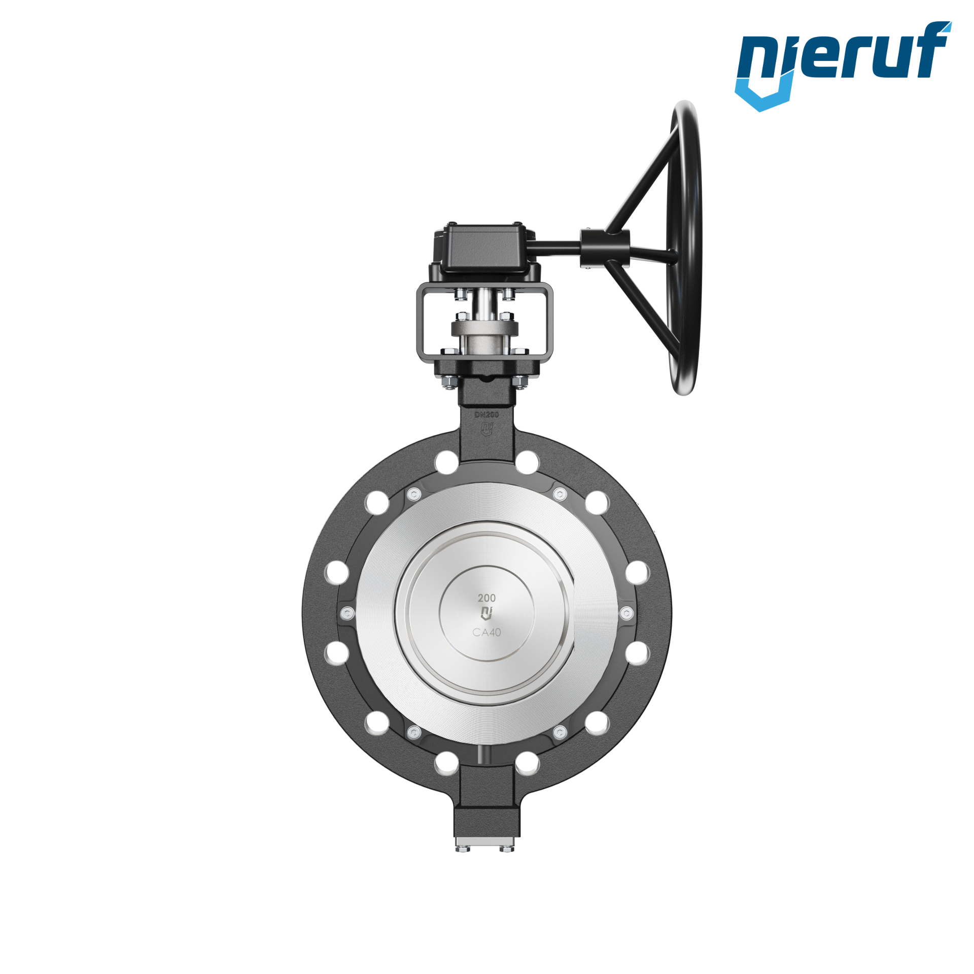 vanne papillon double excentration AK12 DN 200 PN40 engrenage