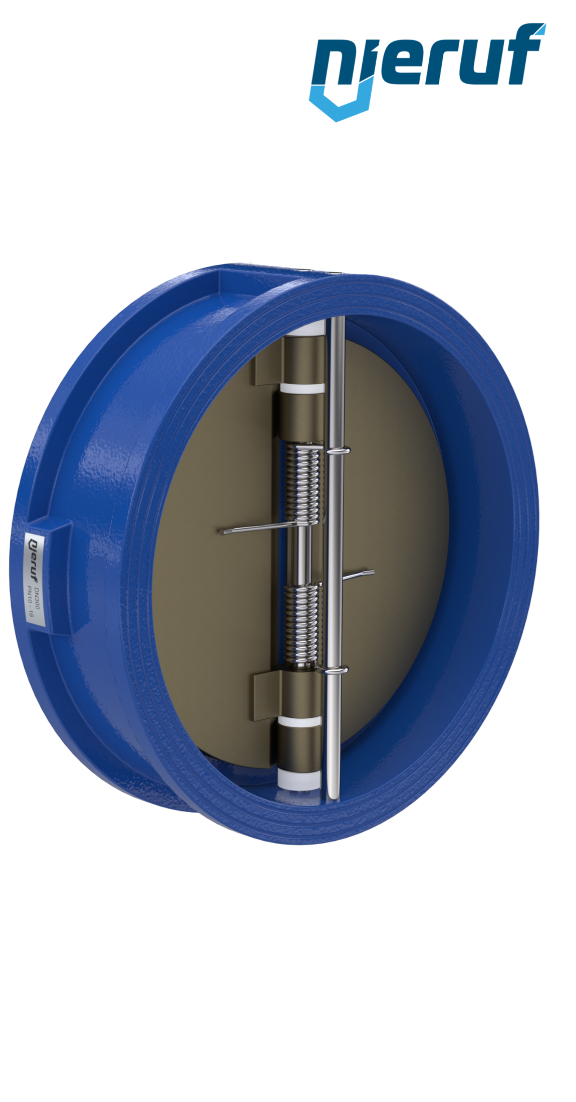 clapet anti-retour à double battant DN300 ANSI150 DR04 ANSI 150 GGG40 avec revêtement époxy bleu de 180µm  FKM