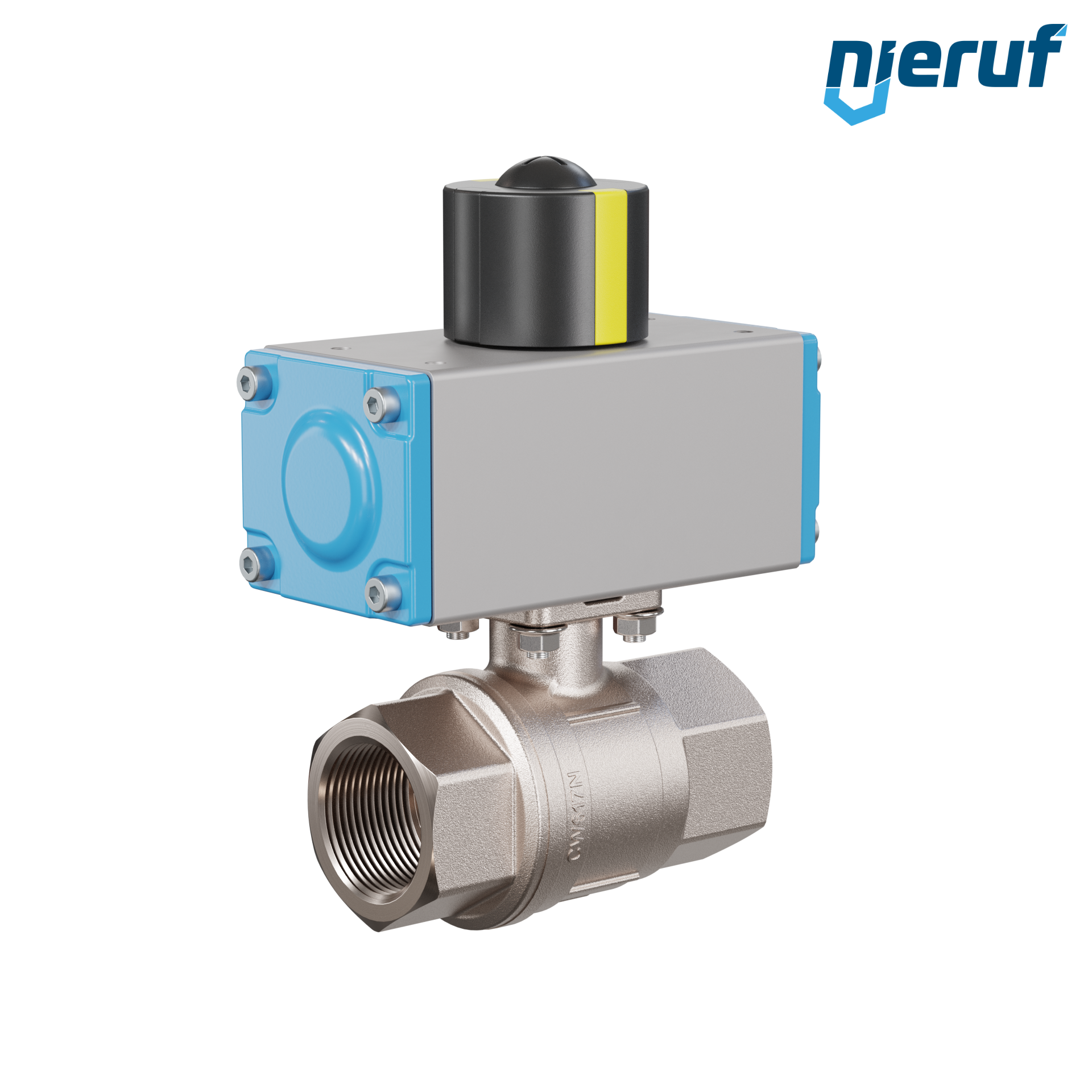valvola a sfera automatica con manicotto DN25 - 1" pollici azionamento rotativo pneumatico a doppio effetto PK01