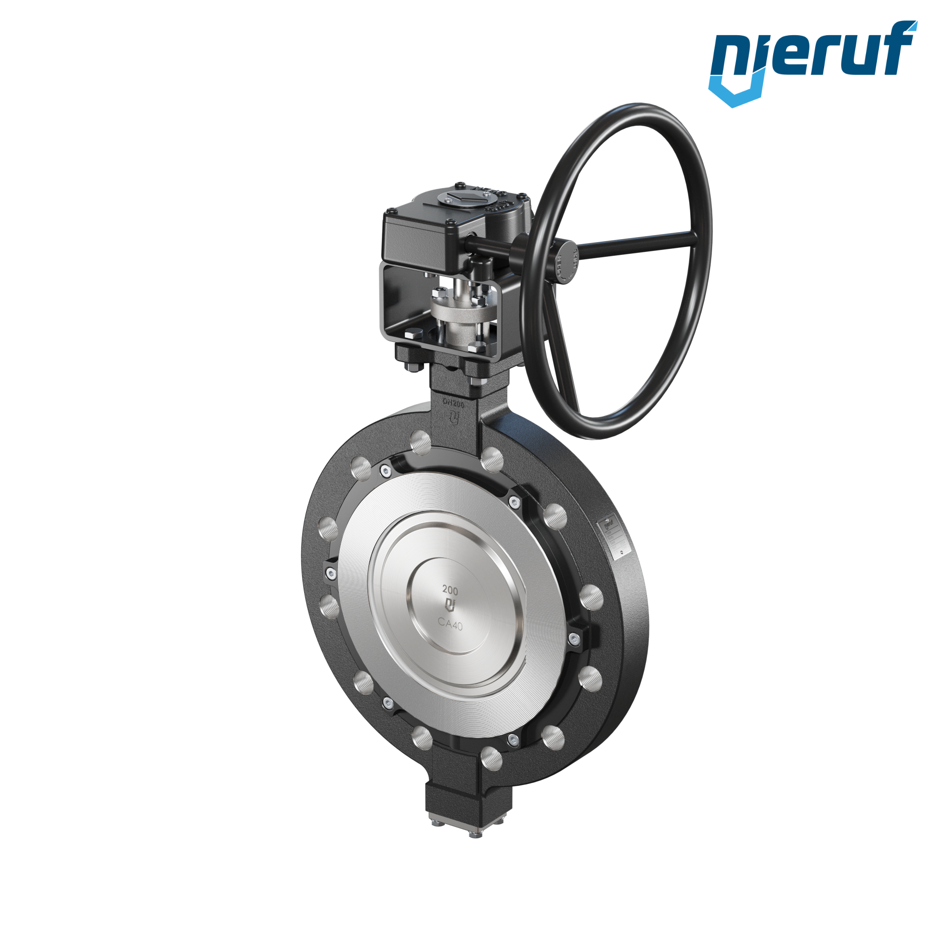 vanne papillon double excentration AK12 DN 200 PN40 engrenage