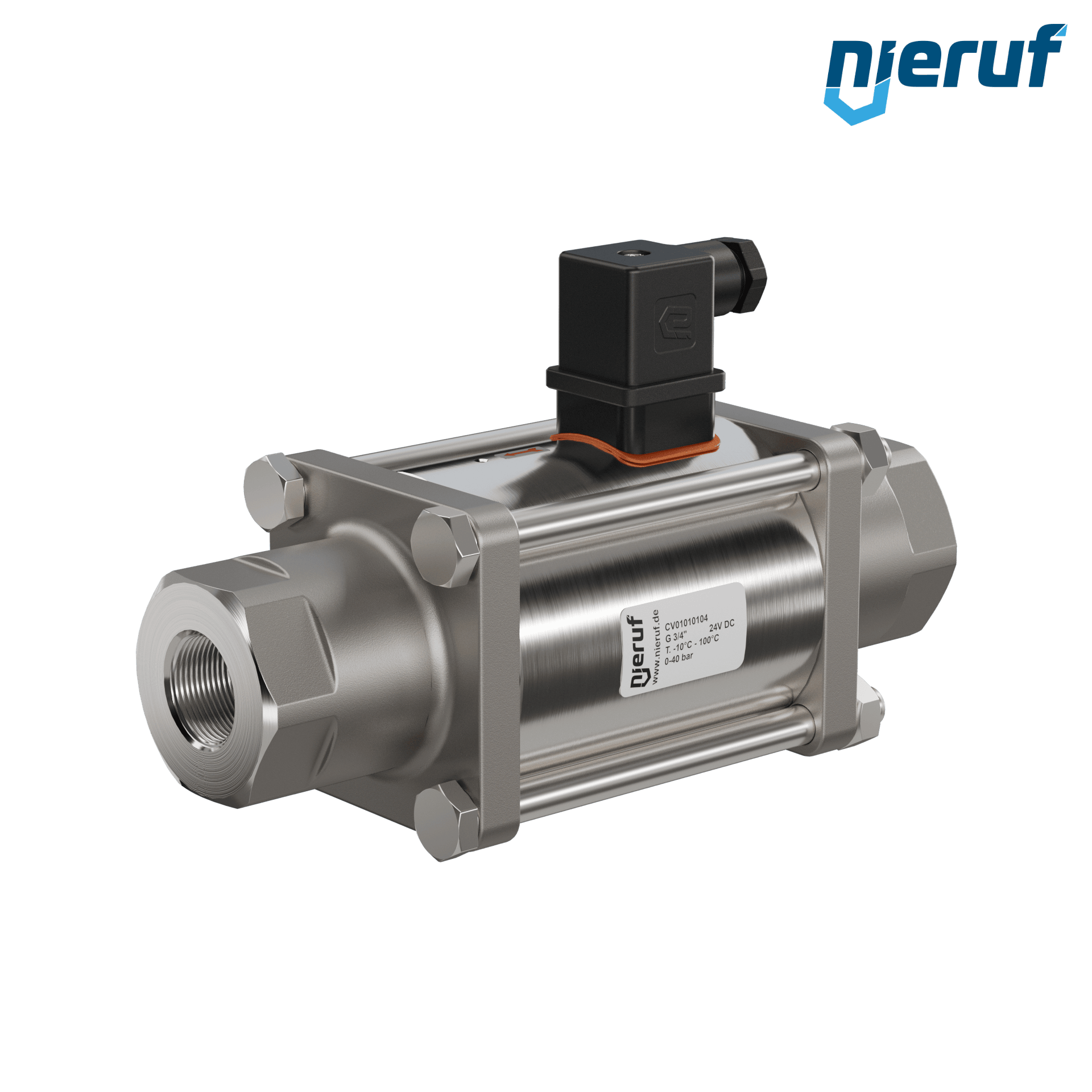 vanne coaxiale 3/4" pouce femelle - DN20 laiton 24V DC NO