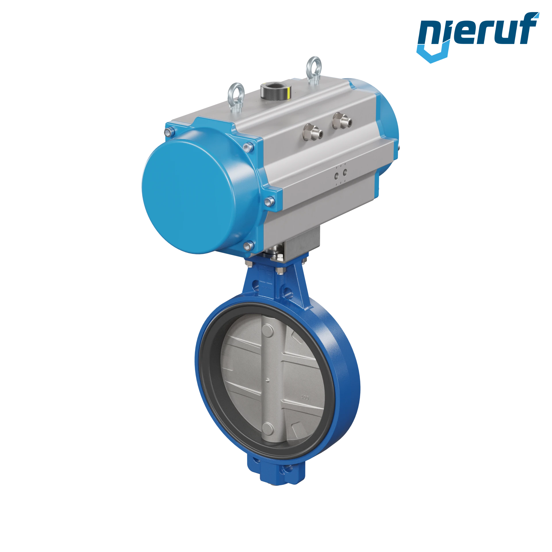 vanne papillon DN 400 AK01 NBR-70-noir DVGW gaz actionneur pneumatique à simple effet fermeture par ressort