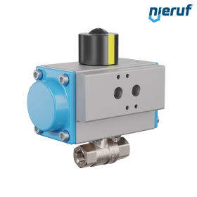 valvola a sfera automatica con manicotto DN8 - 1/4" pollici azionamento rotativo pneumatico a effetto semplice apertura a molla PK01