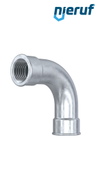 Raccord en fonte malléable raccord courbé long n° 2, DN10 - 3/8" pouce galvanisé