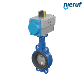 vanne papillon DN 80 AK01 NBR-70-noir DVGW gaz actionneur pneumatique à double effet