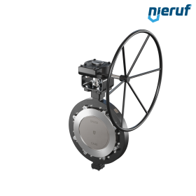 vanne papillon triple excentration acier moulé AK14 DN 350 PN16 engrenage