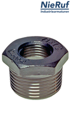 raccord réducteur 1" x 1/4" pouce NPT acier inoxydable 316L mâle x femelle
