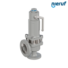 soupape de sûreté à brides DN32/DN50 SF06, bonnet du ressort étanche au gaz & manchon d'étanchéité en acier inoxydable EPDM, dispositif de levage avec levier