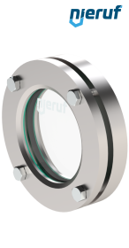 hublot d'observation pour réservoir  DN100 - 4" pouce  BS01 acier inoxydable 1.4571 verre borosilicate 2,5bar