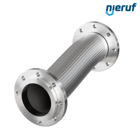 Tuyaux flexible ondulé en acier inoxydable ES01 DN150 - 6" pouce avec tressage simple et brides tournantes Longueur 500 mm