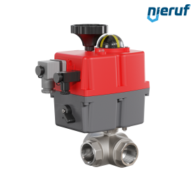 robinet à boisseau sphérique 3 voies avec actionneur électrique 24-240V DN25 - 1" pouce acier inoxydable à passage réduit avec lumière en T robinet à boisseau sphérique 3 voies avec actionneur électrique 24-240V DN25 - 1" pouce acier inoxydable à passage réduit avec lumière en T