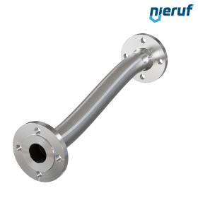Tuyaux flexible ondulé en acier inoxydable ES01 DN50 - 2" pouce avec double tressage et brides fixe Longueur 1000 mm