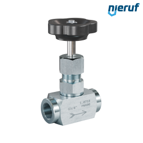 vanne à pointeau  3/8" pouce NV01 acier (zingué bleu)