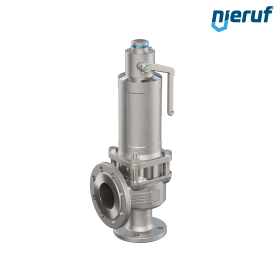 soupape de sûreté à brides avec bonnet étanche au gaz et manchon d'étanchéité DN50/DN80 SF04, EPDM, dispositif de levage avec levier